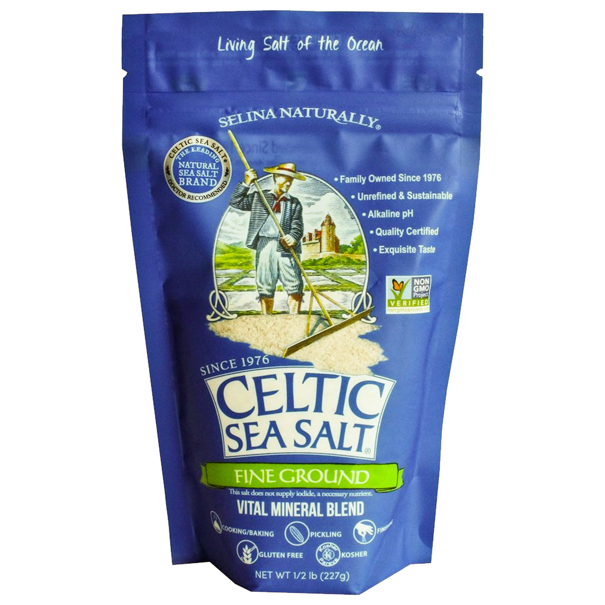 Celtic Sea Salt Fine Ground/Sel Fin 227g sold by American Grocer in the UK