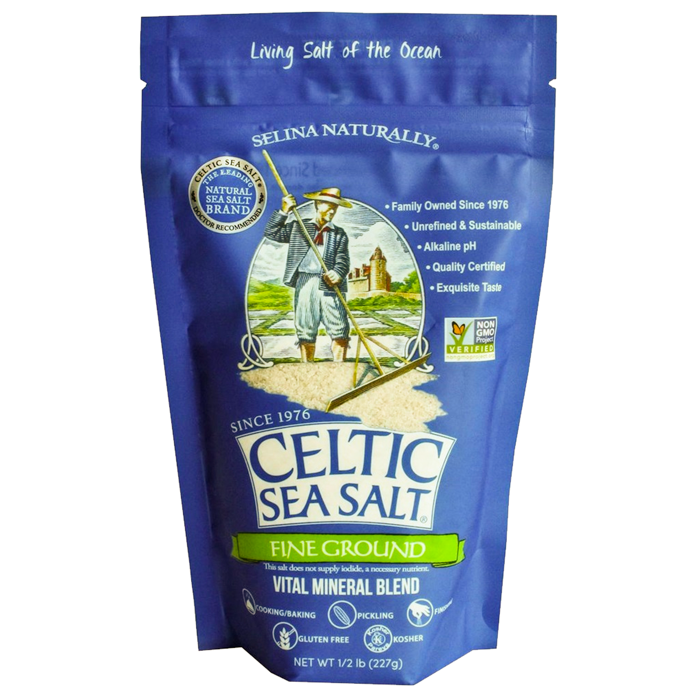 Celtic Sea Salt Fine Ground/Sel Fin 227g sold by American Grocer in the UK