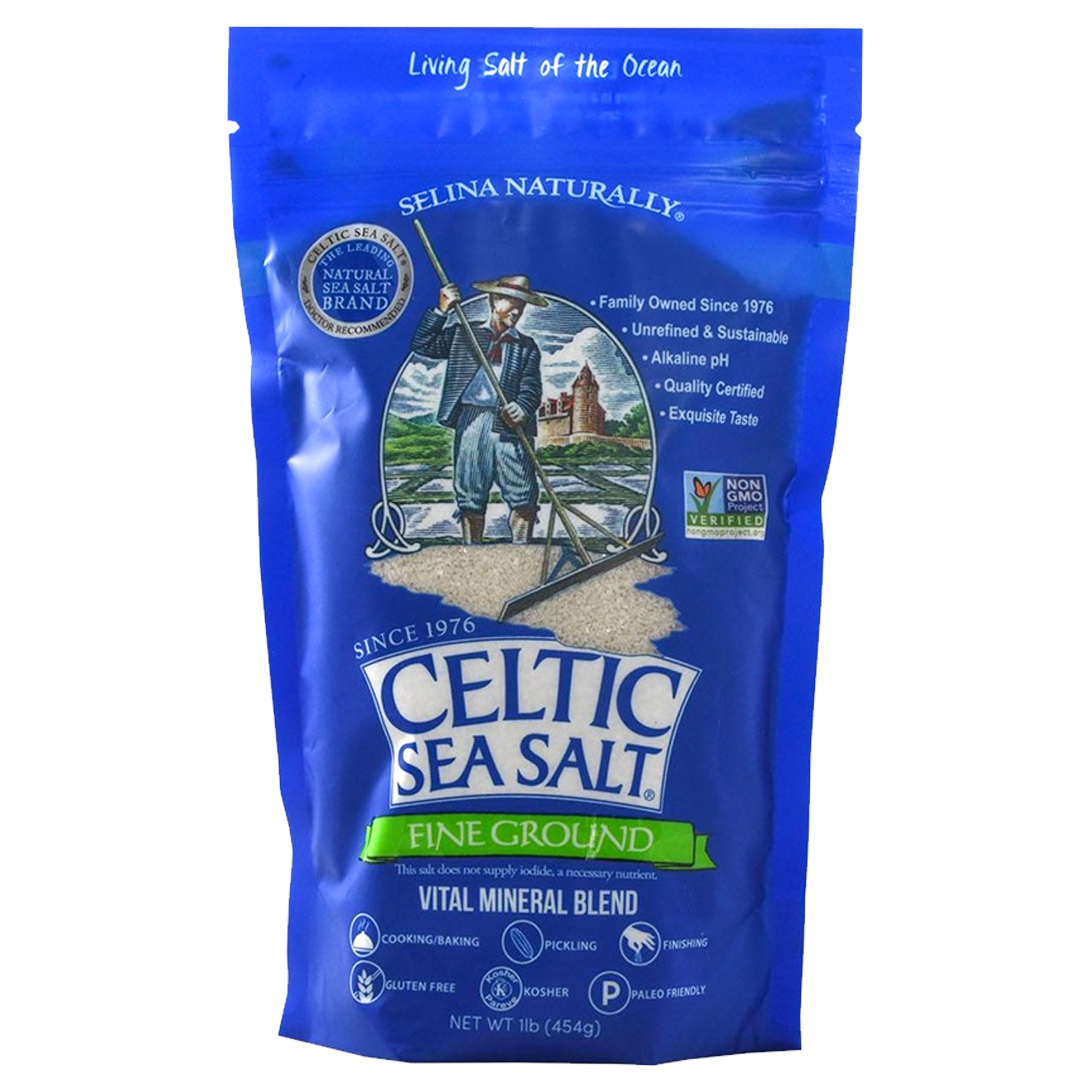 Celtic Sea Salt Fine Ground/Sel Fin 454g sold by American Grocer in the UK