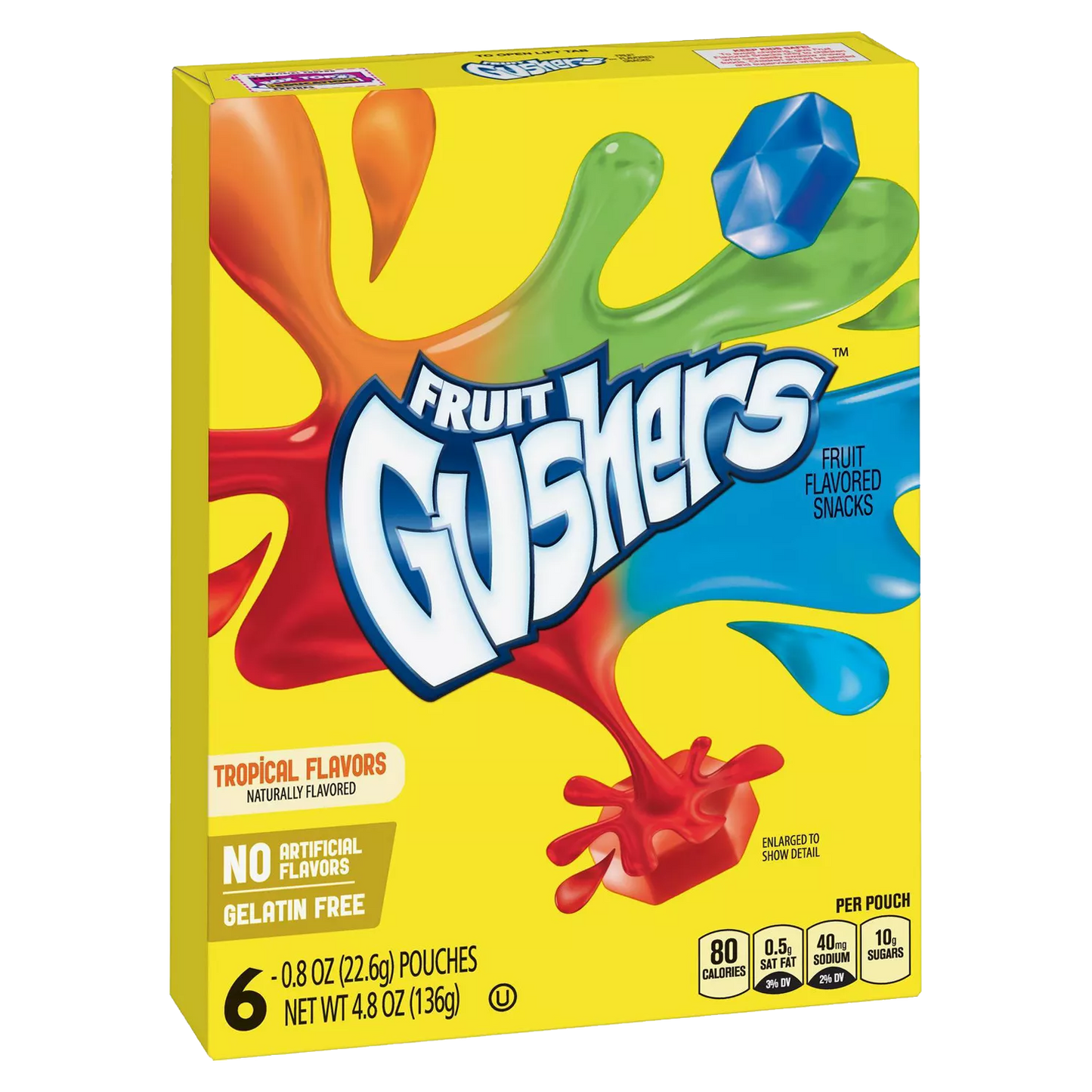 Fruit Gusher Tropical Flavors Fruit Flavoured Snacks 136g (Best Before Date 24/02/2025)