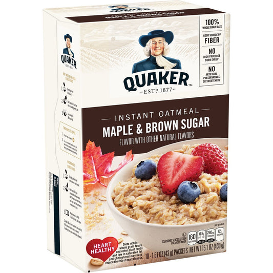 Quaker Instant Oatmeal Maple & Brown Sugar 420g (Best Before : 11 Oct 2025)