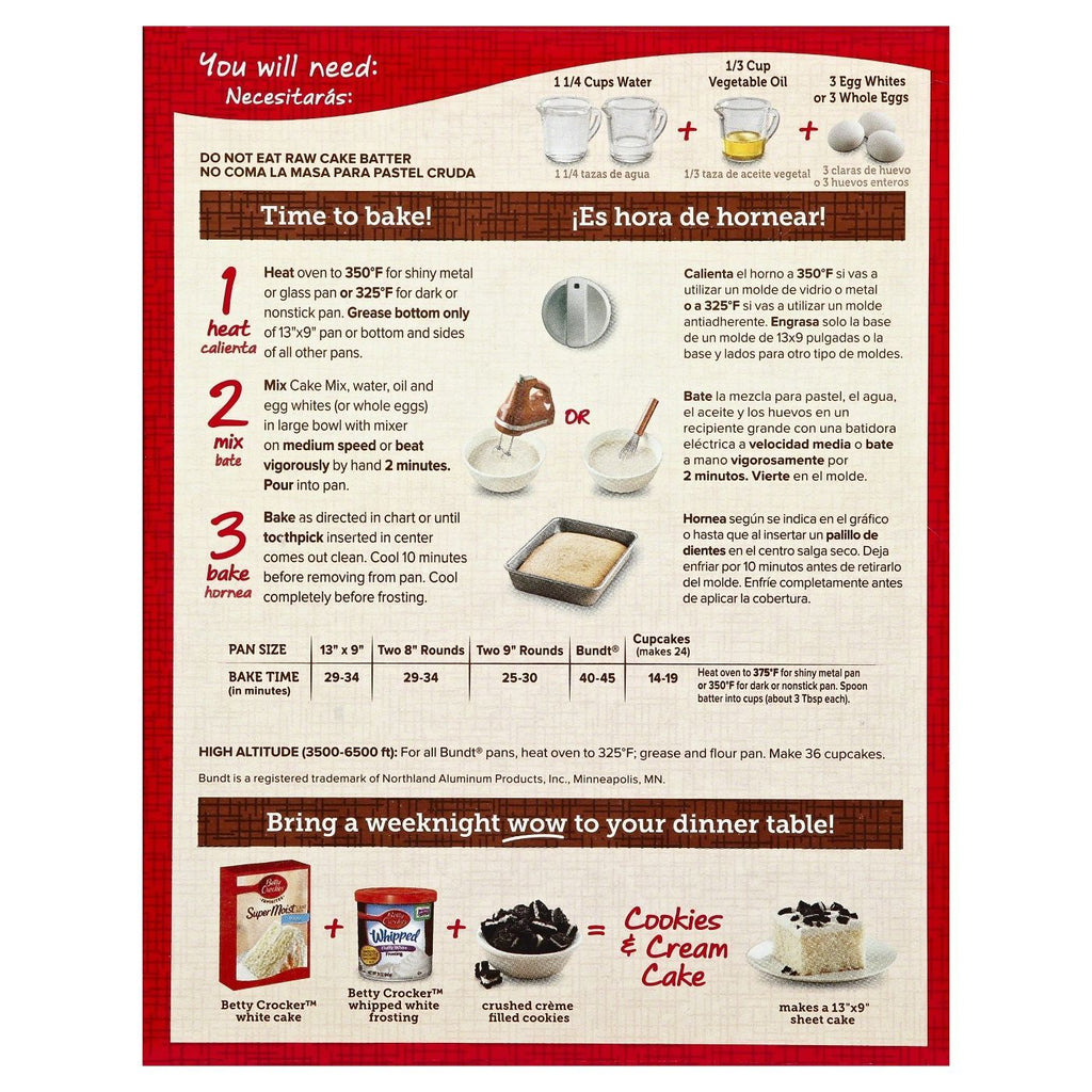 Betty Crocker Super Moist White Cake Mix 461g sold by American Grocer in the UK