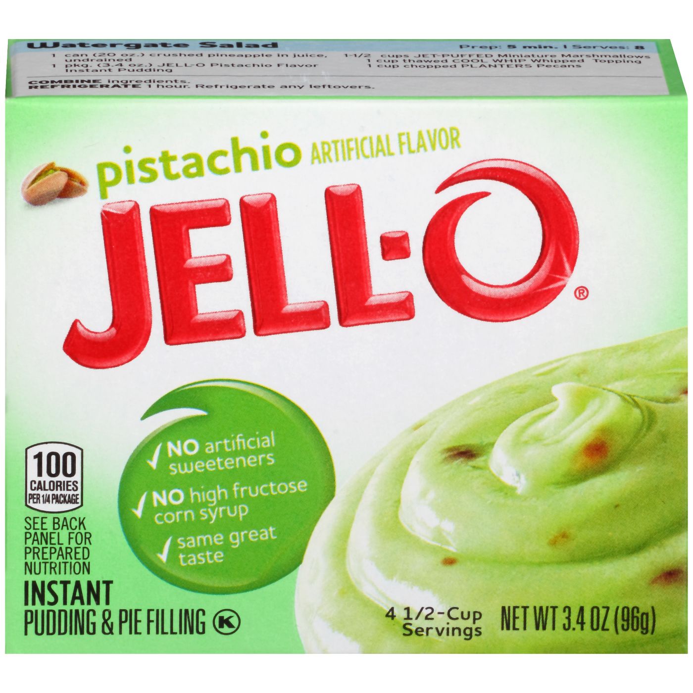 Jell-O Instant Pistachio Pudding & Pie Filling 96g I Pack OF 2 I  (Best Before Date:-27/APR/2025)