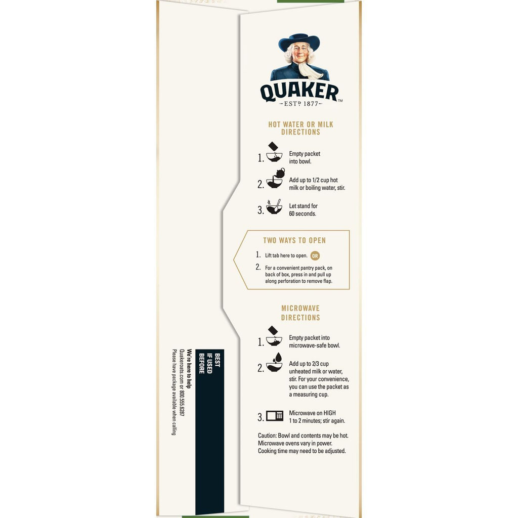 Quaker Instant Oatmeal Apple & Cinnamon 340g (Best Before : 11 June 2026)