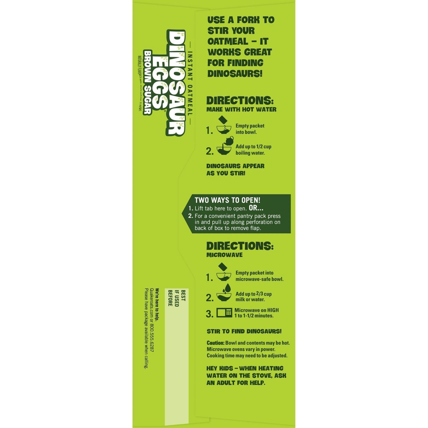 Quaker Instant Oatmeal Dinosaur Eggs Brown Sugar 400g (Best Before Date : 10 August 2025)