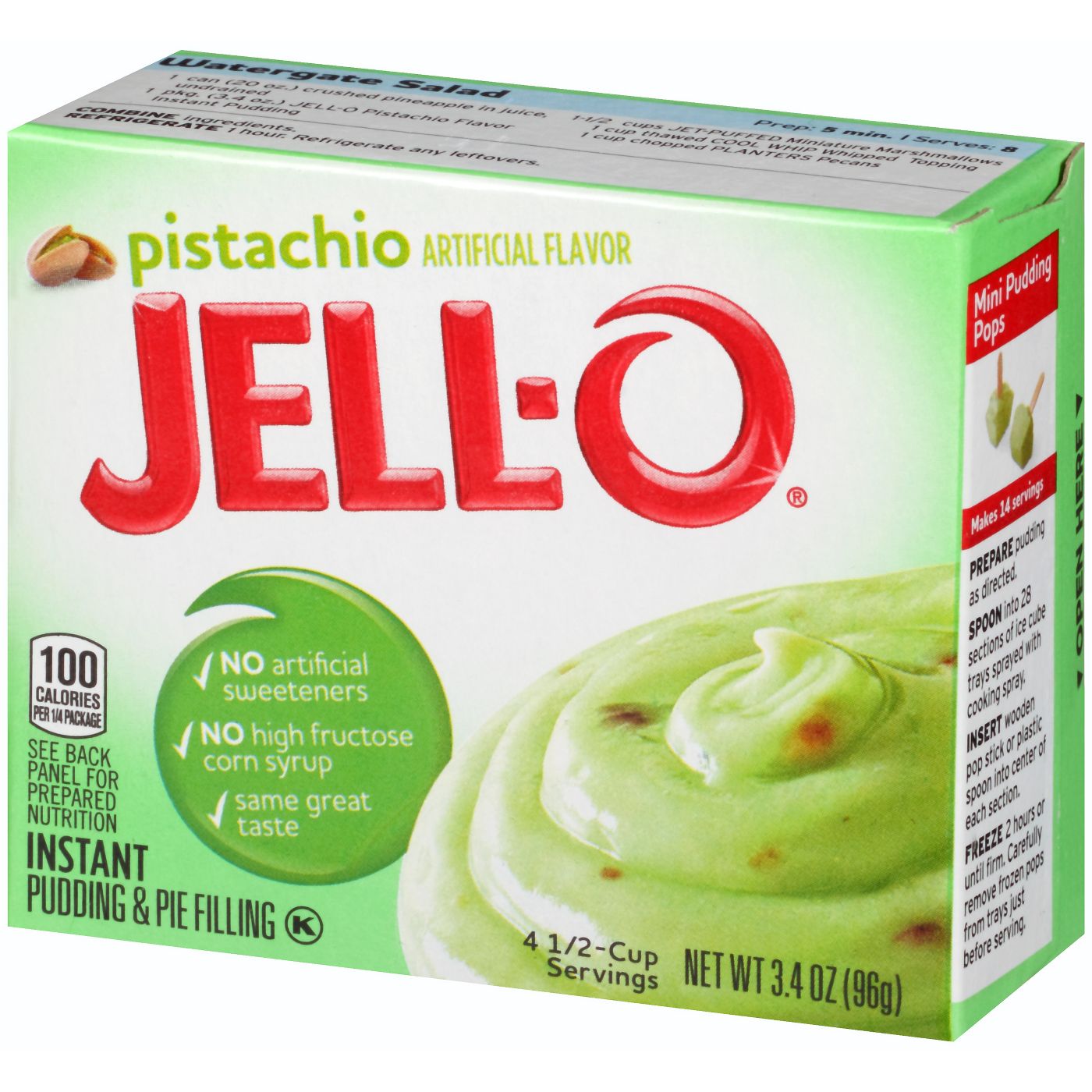Jell-O Instant Pistachio Pudding & Pie Filling 96g Pack of 2 (Best Before : April 2026)