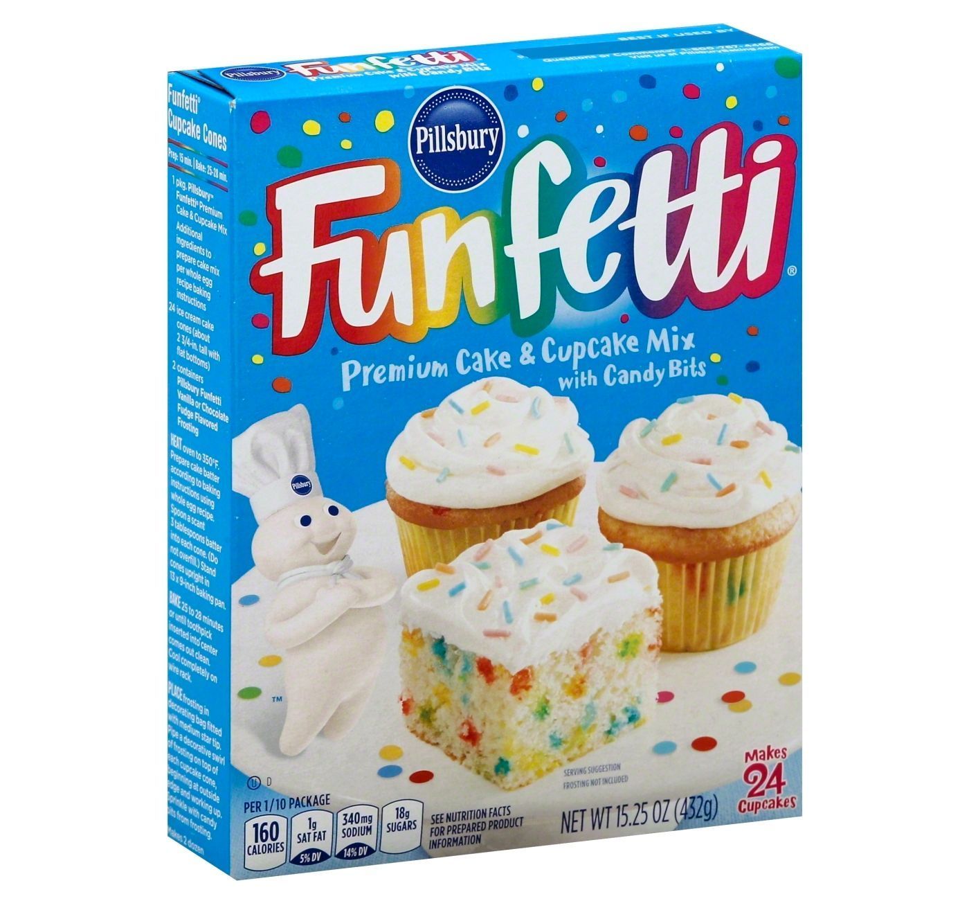 Pillsbury Funfetti Premium Cake & Cupcake Mix 432g(Best Before Date 17/04/2026)