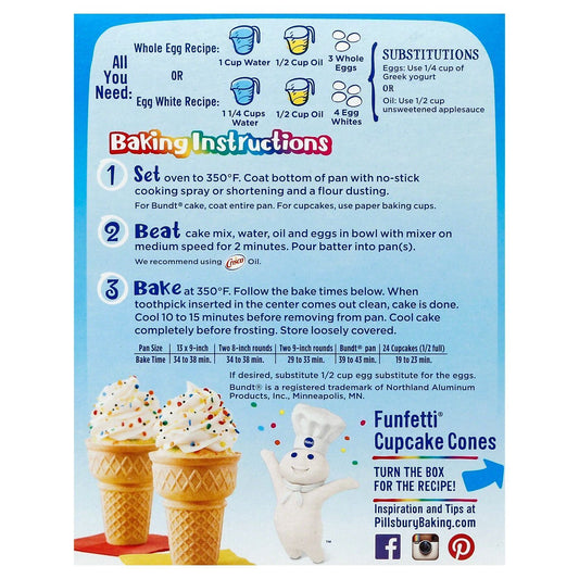 Pillsbury Funfetti Premium Cake & Cupcake Mix 432g(Best Before Date 17/04/2026)