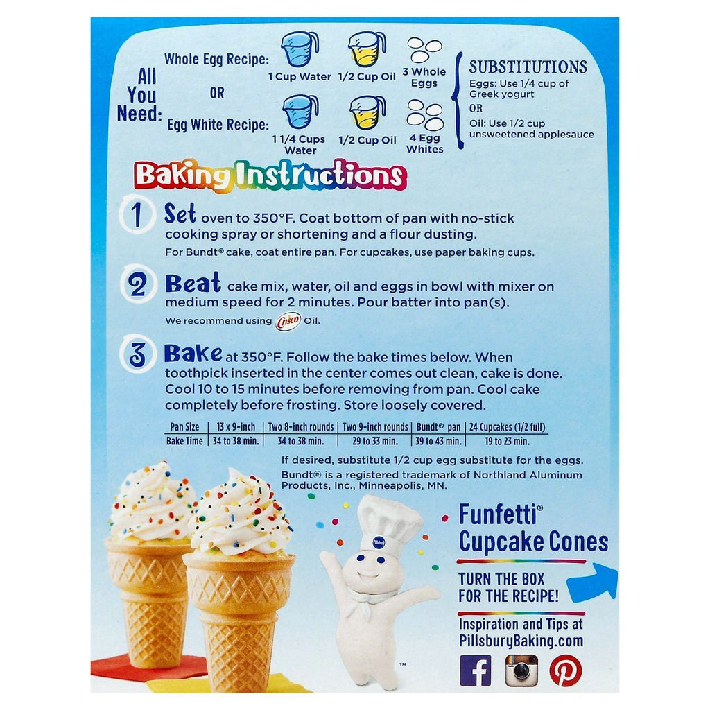 Pillsbury Funfetti Premium Cake & Cupcake Mix 432g(Best Before Date 17/04/2026)