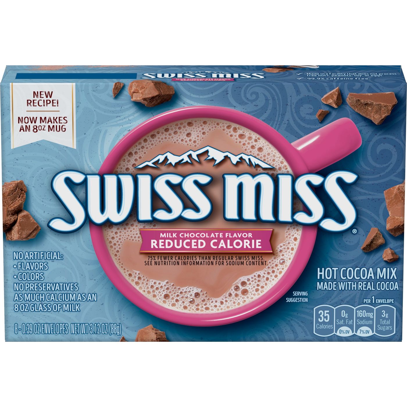 Swiss Miss Reduced Calorie Milk Chocolate Hot Cocoa Mix 88g (Best Before 01/2026)