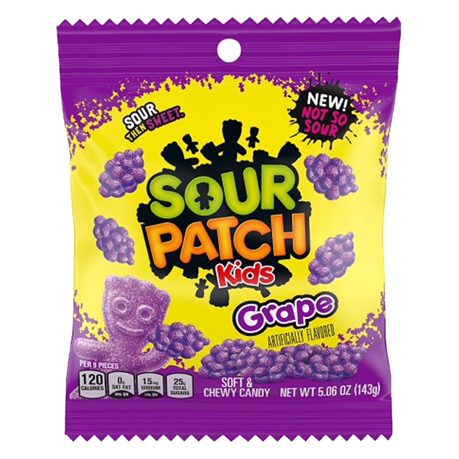 Sour Patch Kids Grape Soft & Chewy Candy Peg Bag 101g(Best Before Date 06 March 2026)