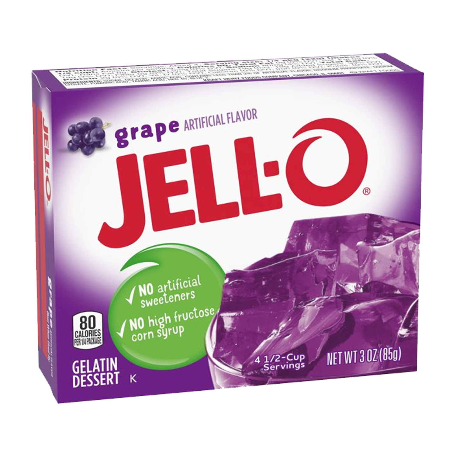 Jell-O Grape Gelatin Dessert Mix 85g (Best Before Date 28 October 2026)
