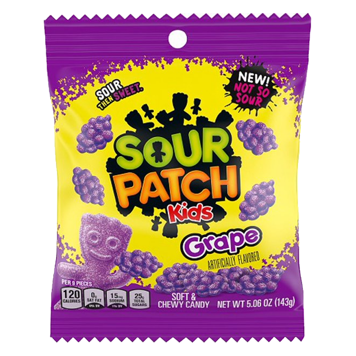 Sour Patch Kids Grape Soft & Chewy Candy Peg Bag 101g(Best Before Date January 2025)