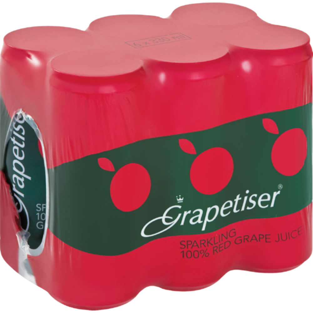 Grapetiser 100% Red Grape Juice Sparkling | 6 x 330ml Cans