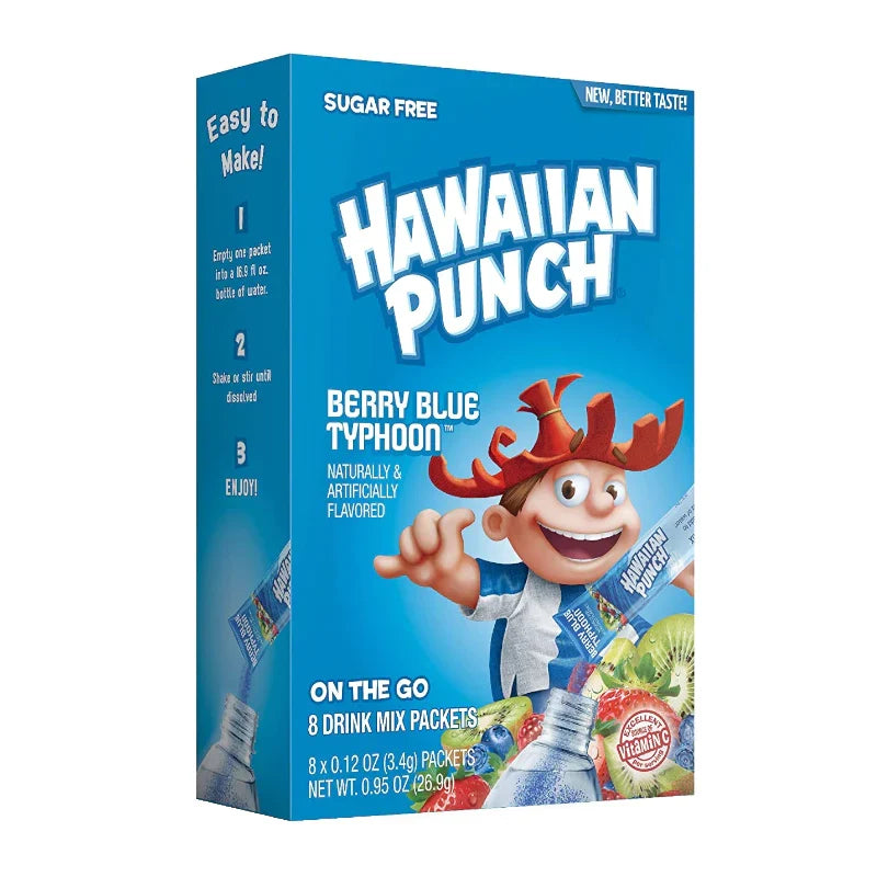 Singles To Go Hawaiian Punch Berry Blue Typhoon Drink Mix 20.6g (8 Sticks)