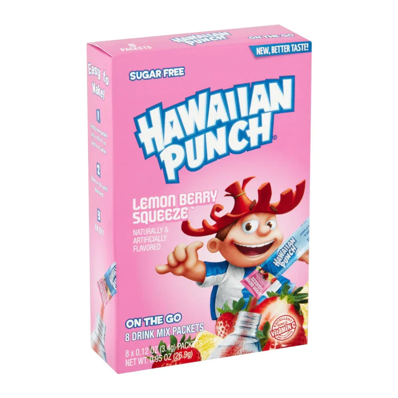 Singles To Go Hawaiian Punch Lemon Berry Squeeze Drink Mix 26.9g (8 Sticks)