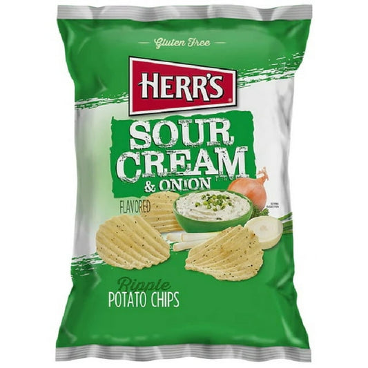 Herr's Sour Cream & Onion Flavoured Potato Chips 28g (Pack of 3)