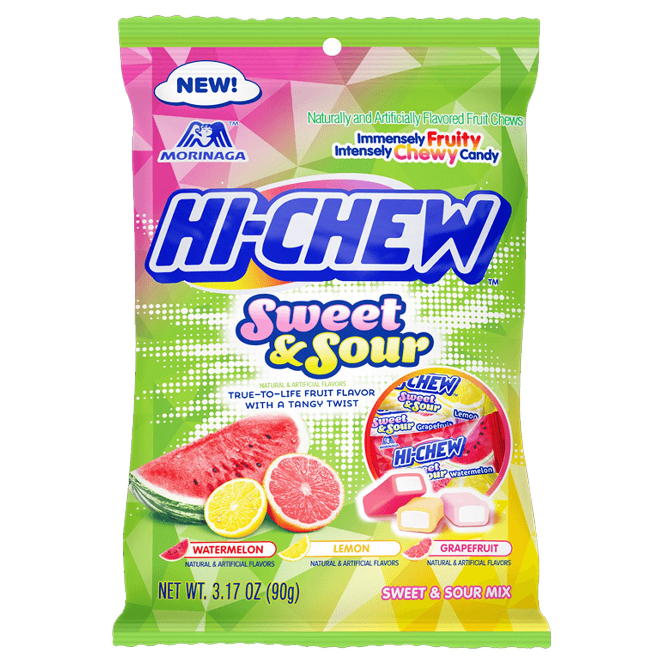 Hi-Chew Sweet & Sour Mix 90g (Watermelon, Grapefruit, Lemon) (Best Before : 11 March 2026)
