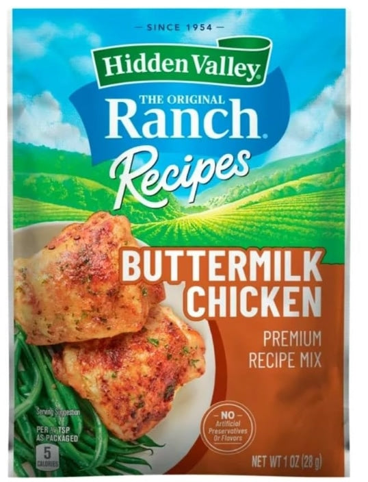 Hidden Valley Original Ranch Buttermilk Chicken Premium Seasoning Mix 28g (Best Before Date:- 18/12/2025)