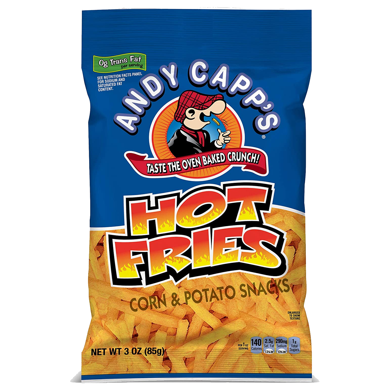 Andy Capp's Hot Fries Corn & Potato Snacks 85g sold by American Grocer in the UK