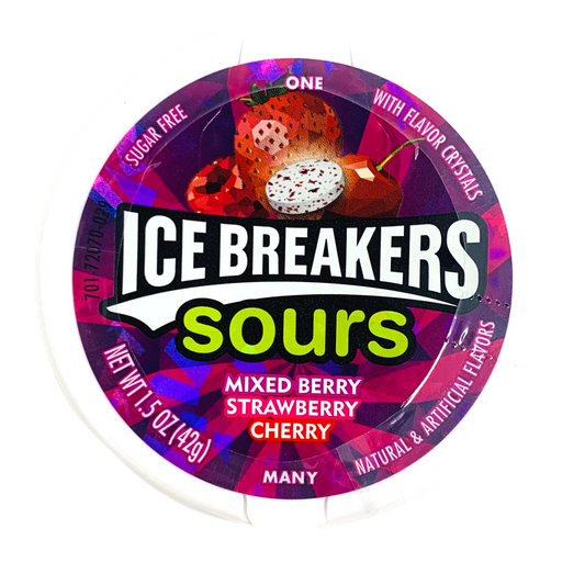Ice Breakers Sours Mixed Berry/Strawberry/Cherry Sugar Free 42g (Pack of 2)