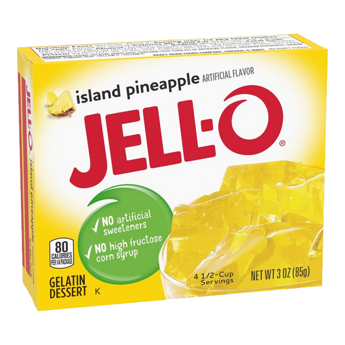 Jell-O Island Pineapple Gelatin Dessert Mix 85g (Best Before 09/2026)