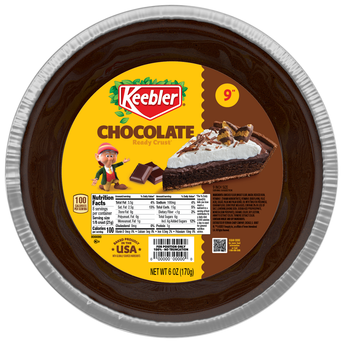 Keebler Ready Crust Chocolate Pie Crust 170g