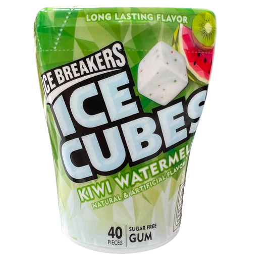 Ice Breakers Ice Cubes Kiwi Watermelon Sugar Free Gum 40 Pcs(Best Before Date 28/01/2026)