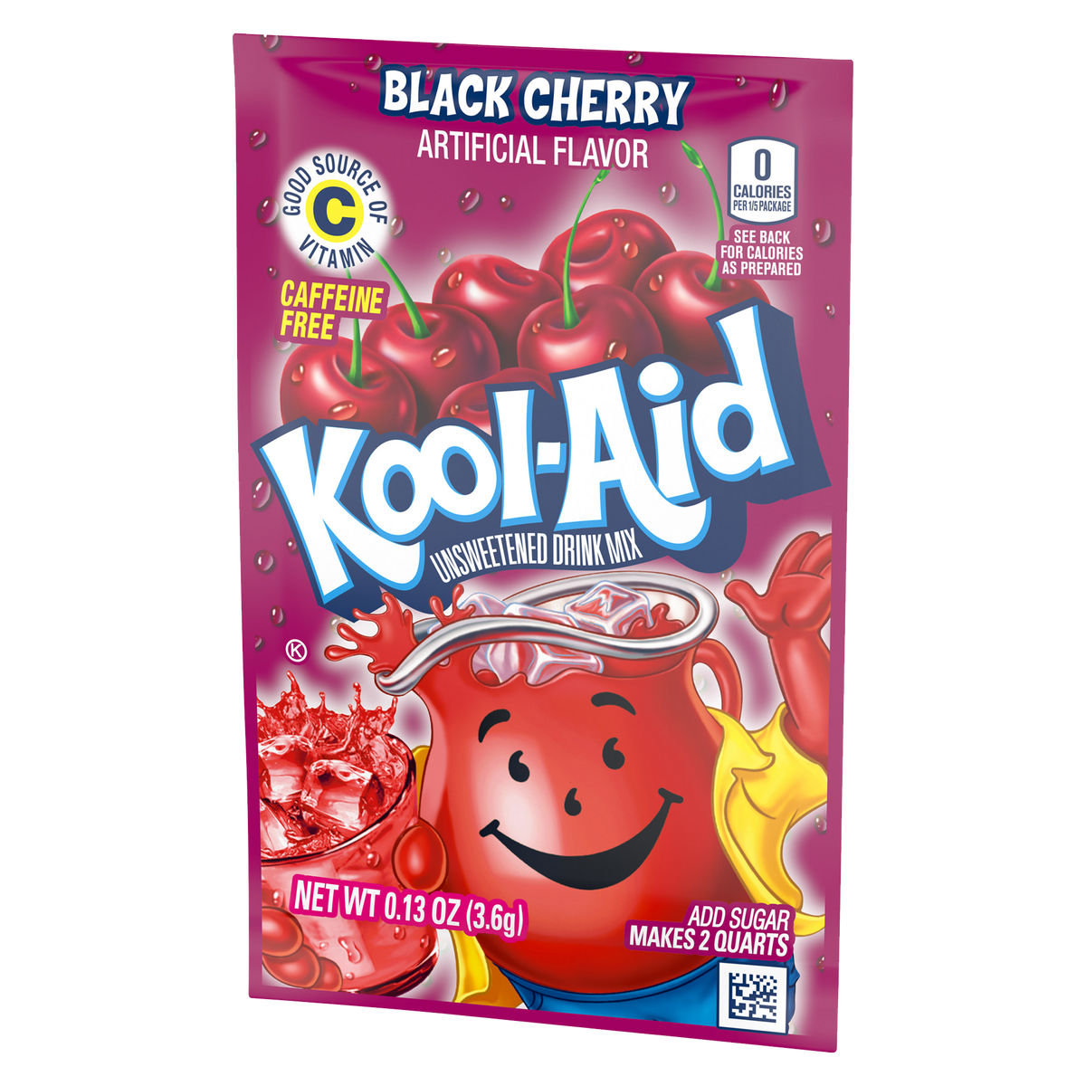 Kool-Aid Black Cherry Unsweetened Drink Mix 3.6g (Pack of 6)