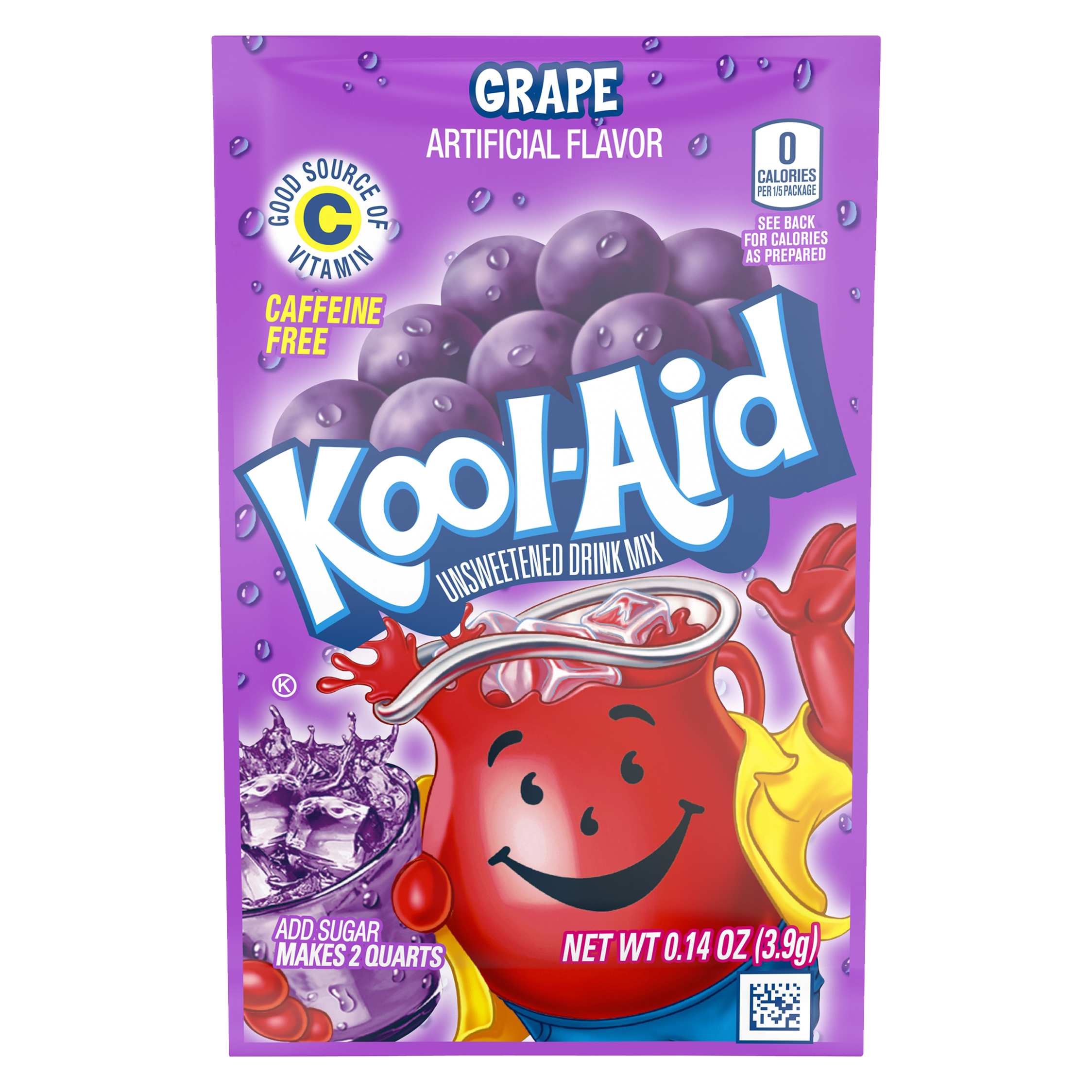 Kool-Aid Grape Unsweetened Drink Mix 3.9g (Pack of 6)