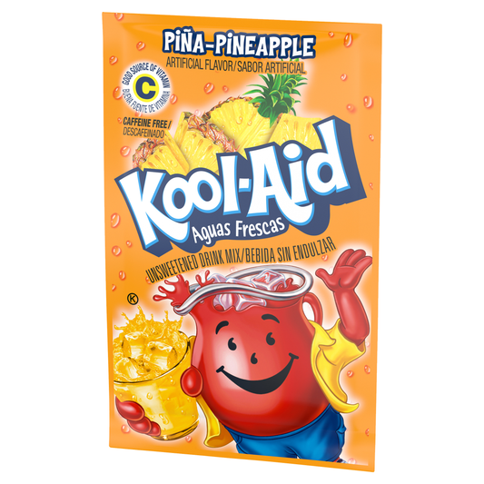 Kool-Aid Aguas Frescas Pina Pineapple Unsweetened Drink Mix 3.96g (Pack of 6)(Best Before Date 27/01/2025)