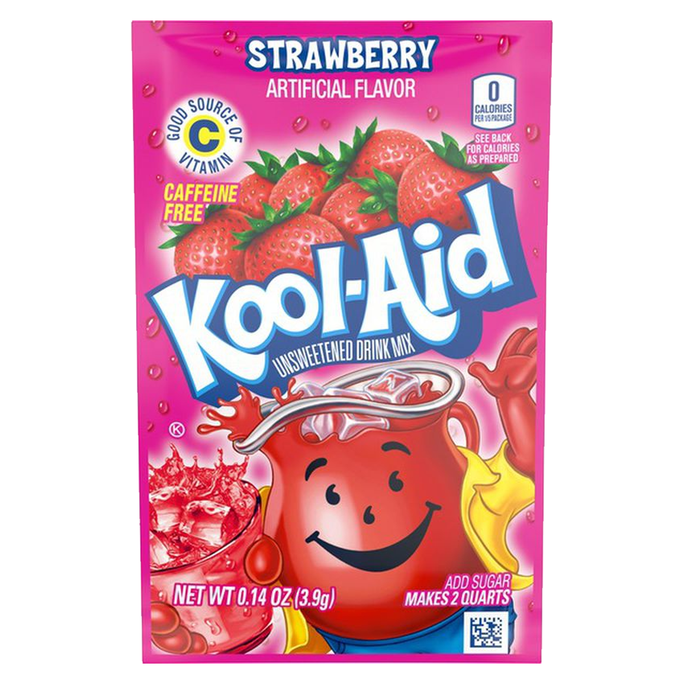Kool-Aid Strawberry Unsweetened Drink Mix 3.9g (Pack of 6)