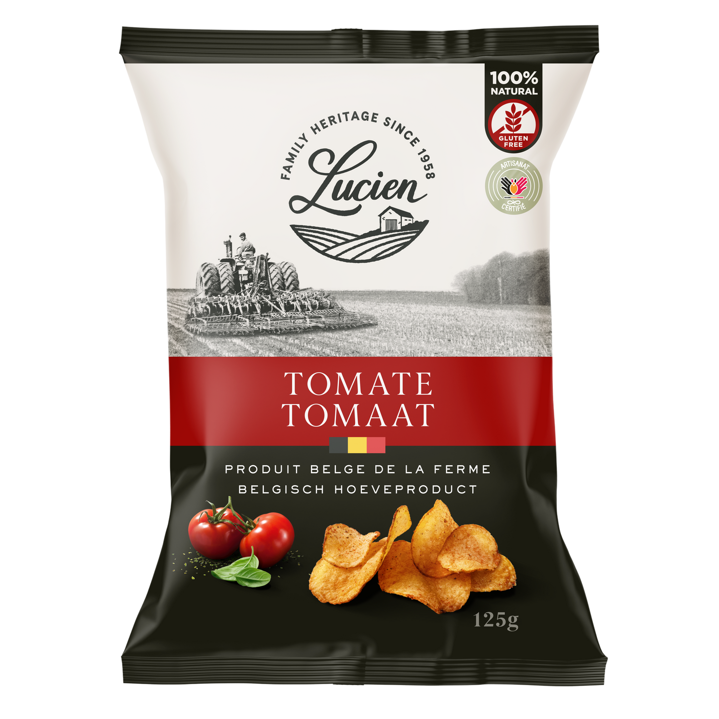 20 x Lucien Crisps | Full Case Offer | Pick Your Flavour | Belgium Crisps 125g Pack | Delicious Taste