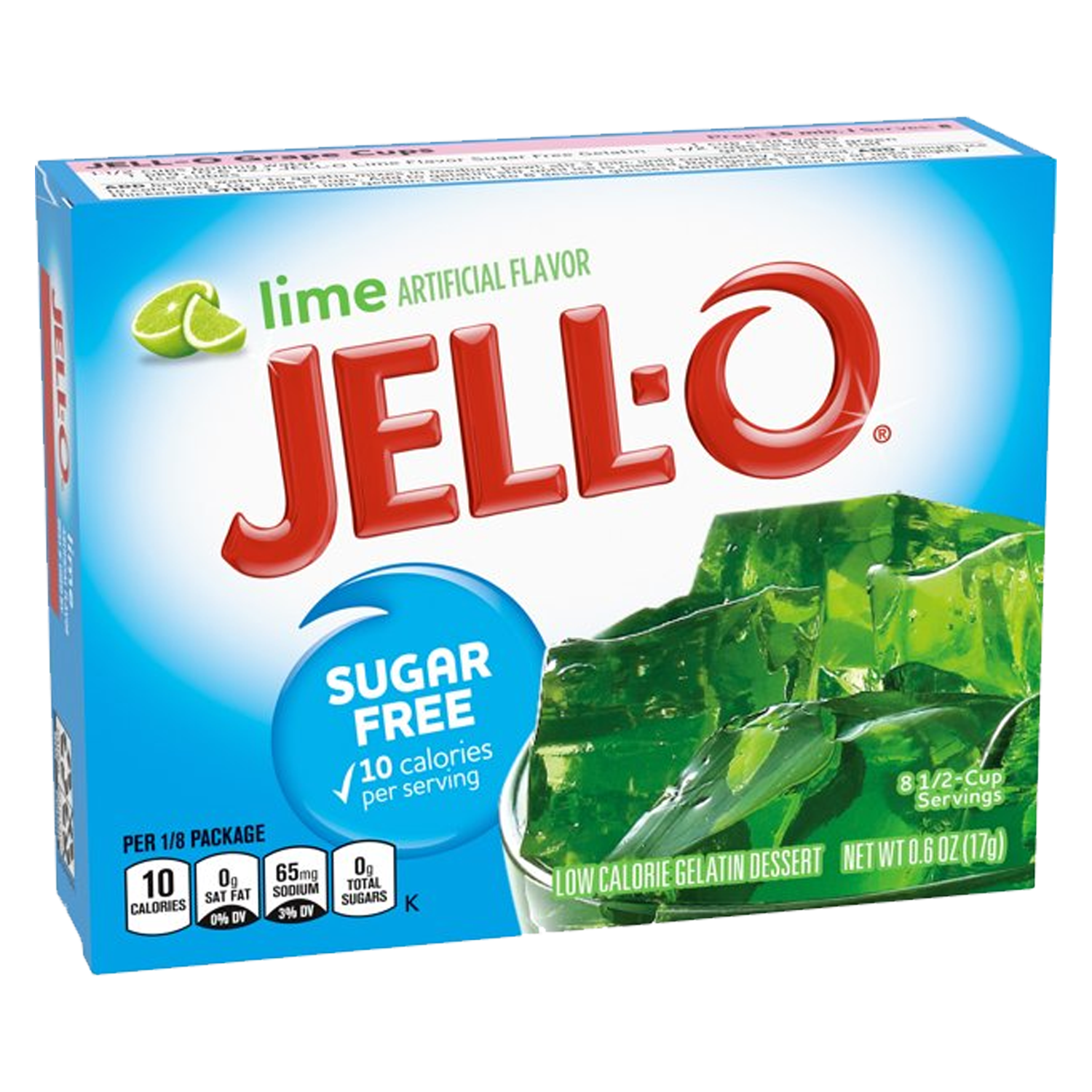 Jell-O Sugar Free Lime Low Calorie Gelatin Dessert Mix 8.5g (Best Before : 24 Aug 2026)
