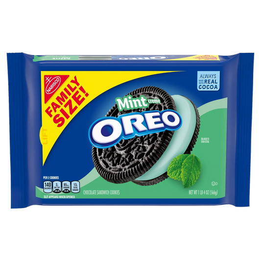 Nabisco Oreo Mint Creme Chocolate Sandwich Cookies 530g (Best Before Date 22 April 2026)