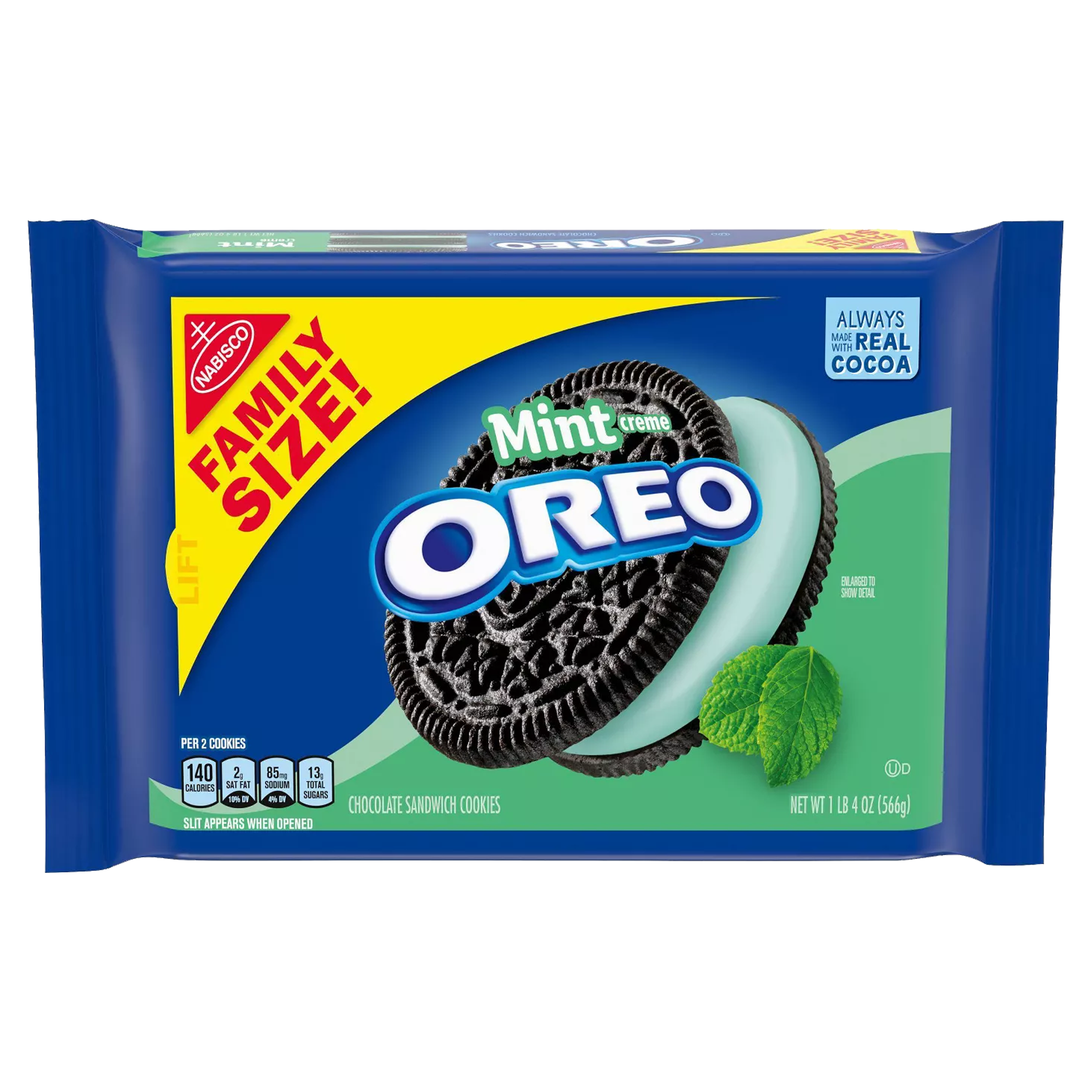 Nabisco Oreo Mint Creme Chocolate Sandwich Cookies 530g (Best Before Date 22 April 2026)