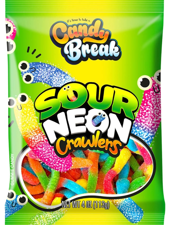 Halal Candy Break Sour Neon Crawlers Bag 113g