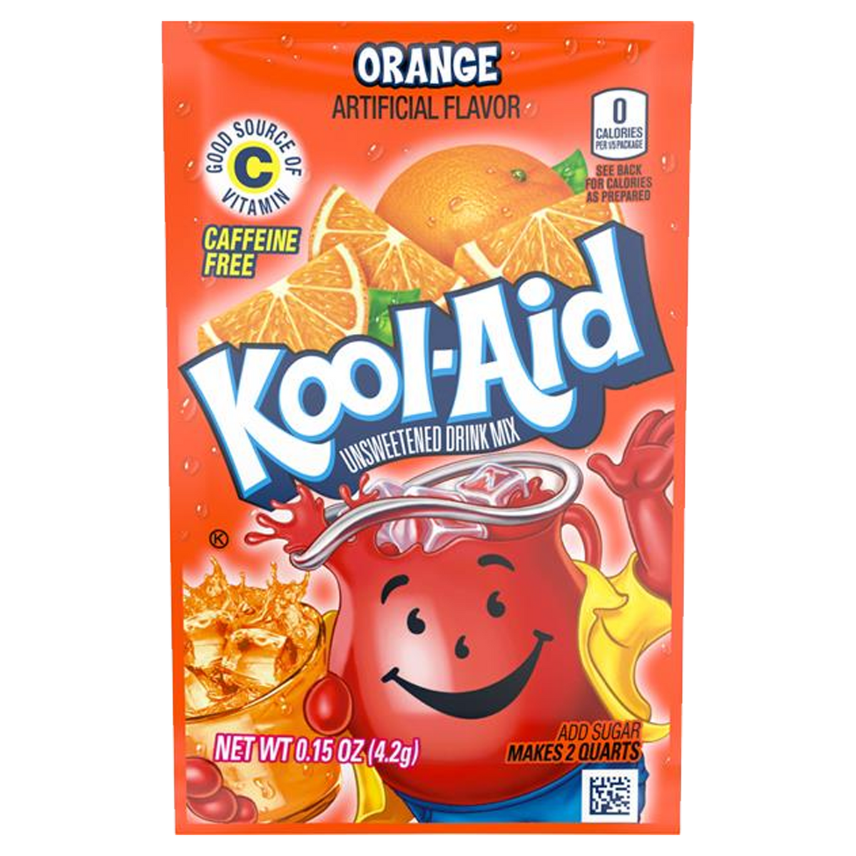 Kool-Aid Orange Unsweetened Drink Mix 4.2g (Pack of 6)