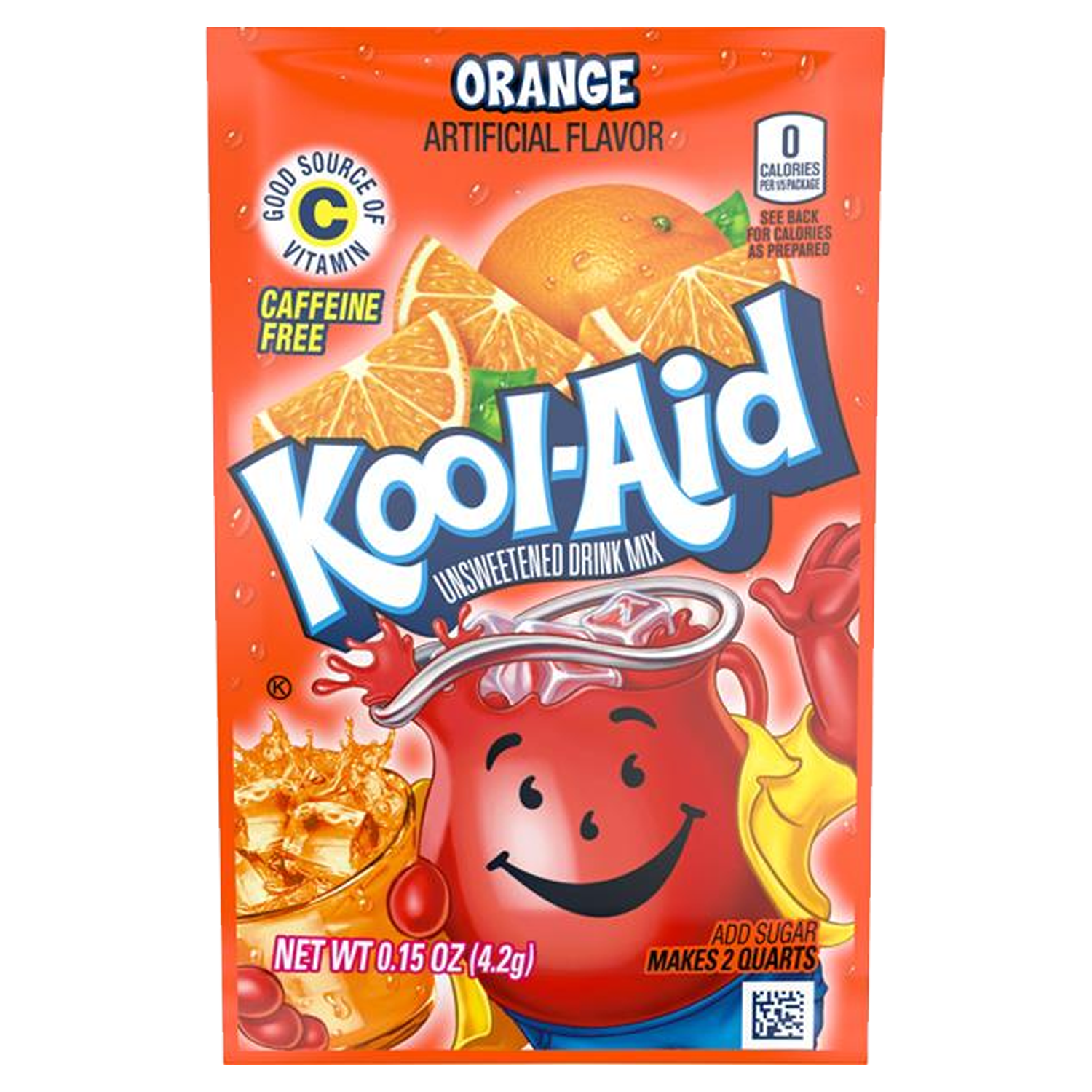 Kool-Aid Orange Unsweetened Drink Mix 4.2g (Pack of 6)