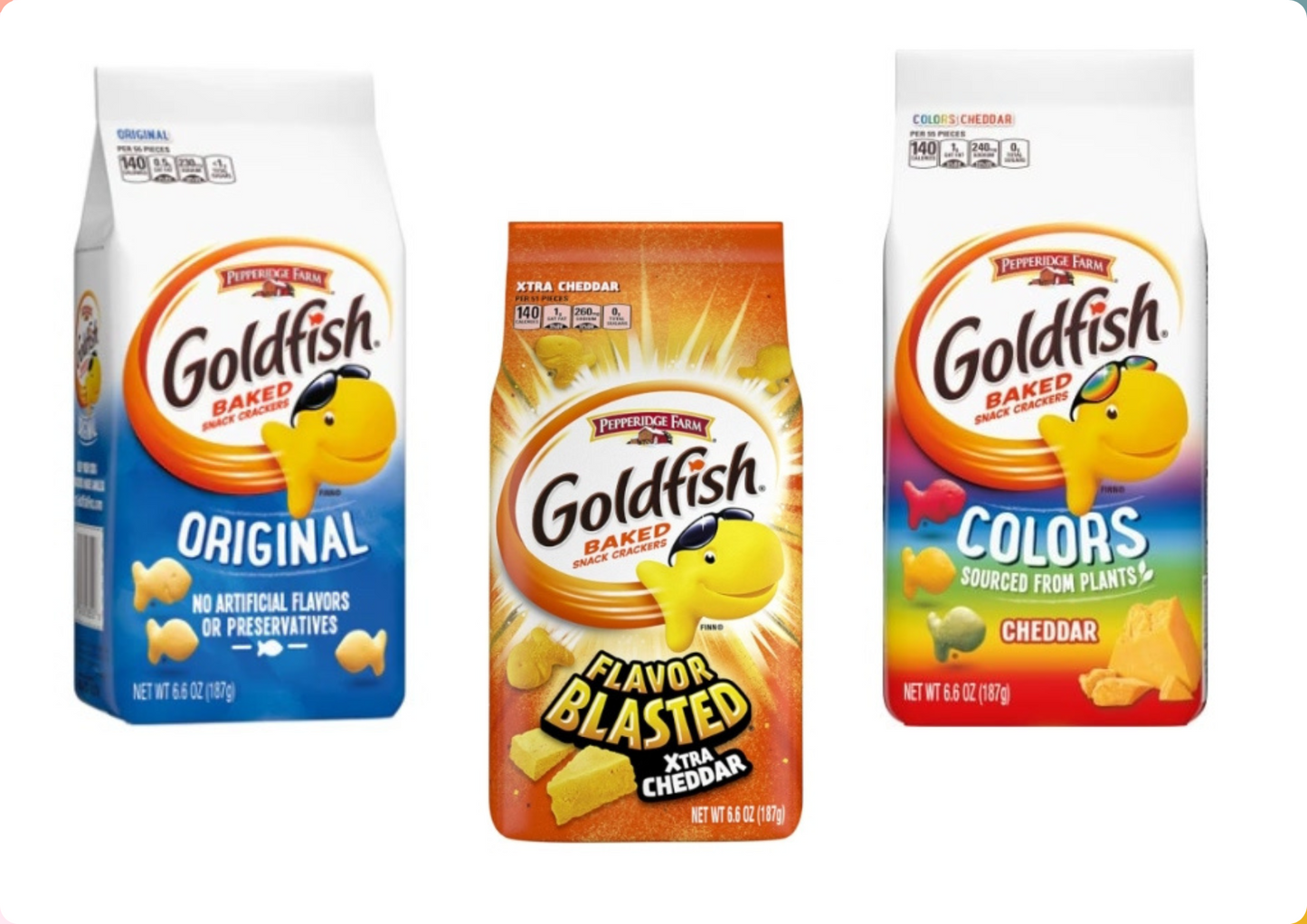 Pepperidge Farm Goldfish Variety Pack (3 x 187g)