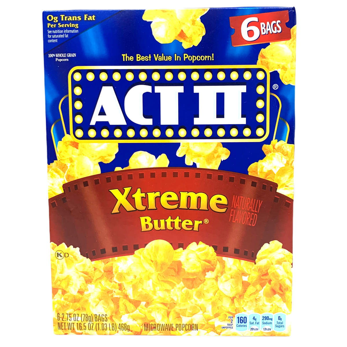 Act II Xtreme Butter Microwave Popcorn 468g sold by American Grocer in the UK