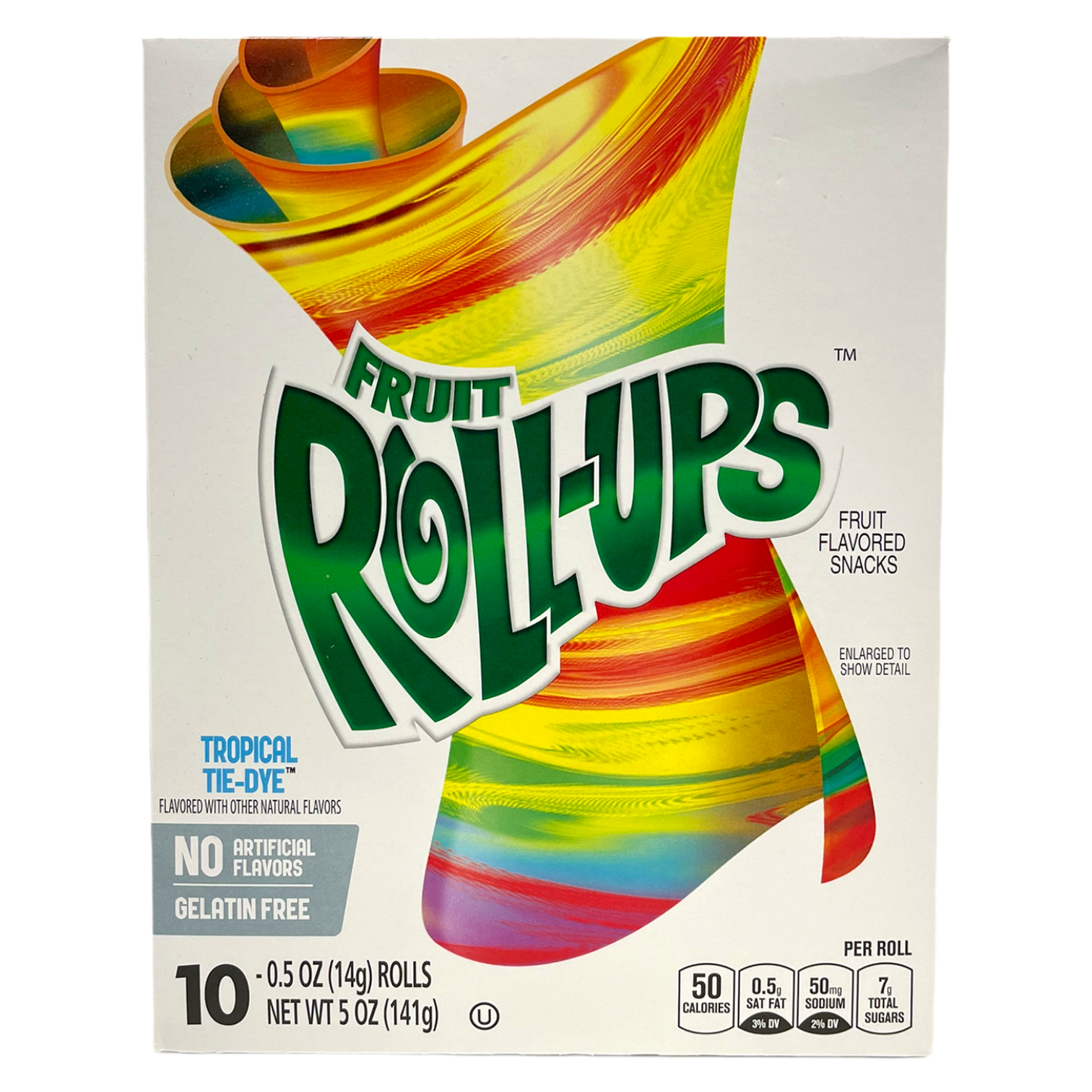 Fruit Roll-Ups Tropical Tie-Dye Fruit Flavoured Snacks 141g (Best Before 12/2025)
