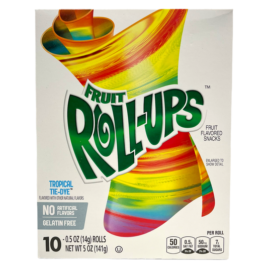 Fruit Roll-Ups Tropical Tie-Dye Fruit Flavoured Snacks 141g