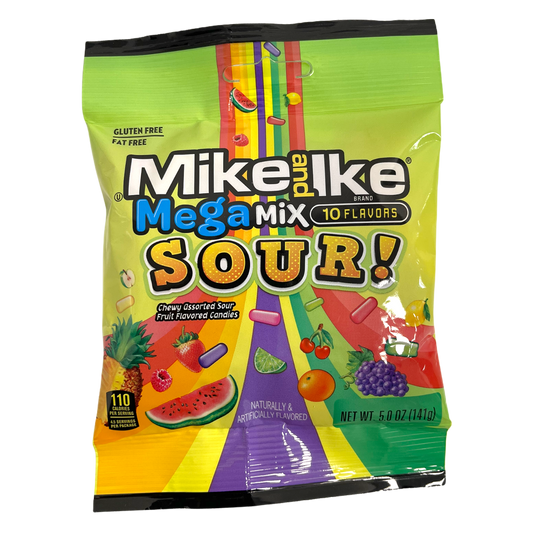 Mike and Ike Mega Mix Sour! Peg Bag 141g (Best Before June 2025)