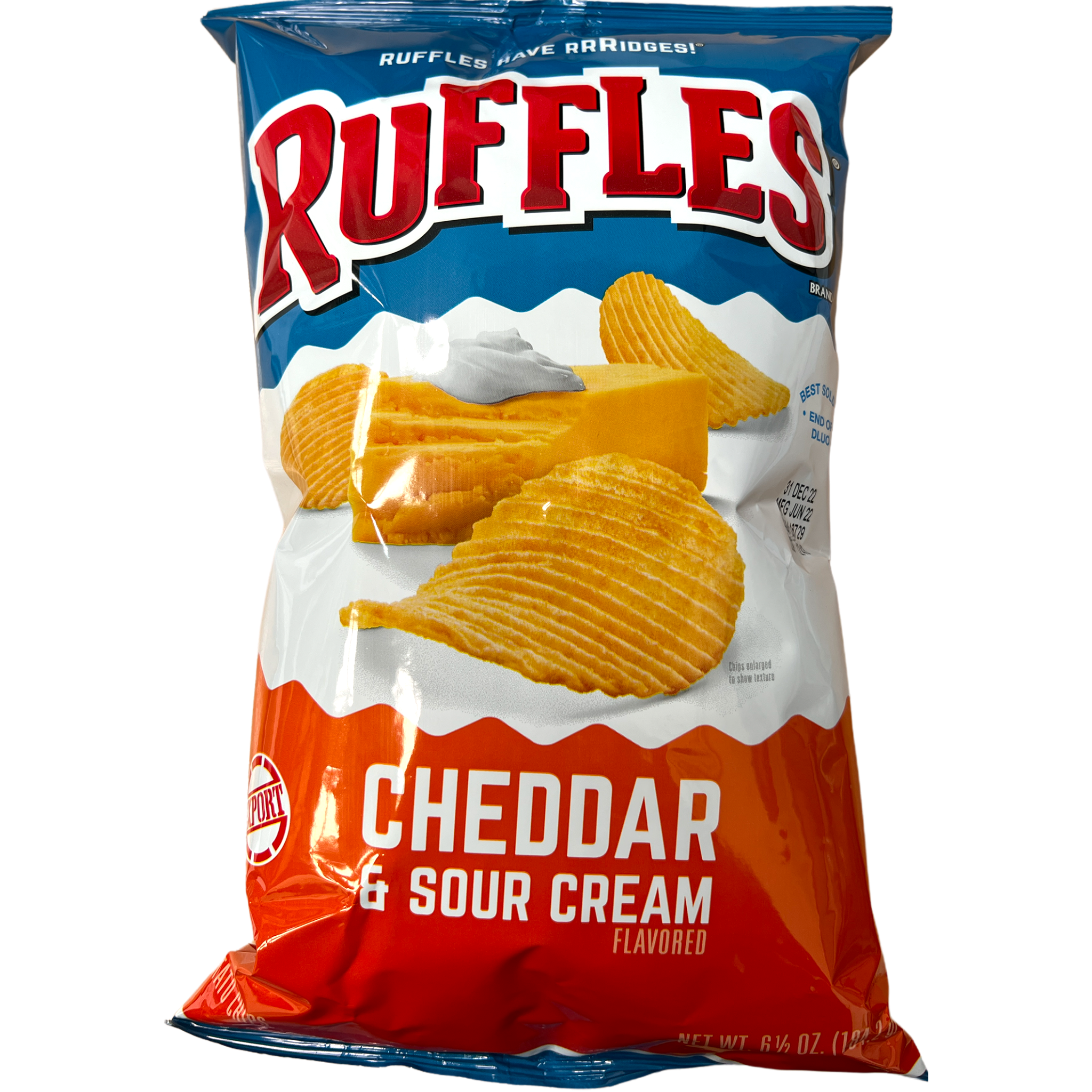 Ruffles Sour Cream & Cheddar Potato Chips 184.2g (Best Before Date:- Oct/2026)