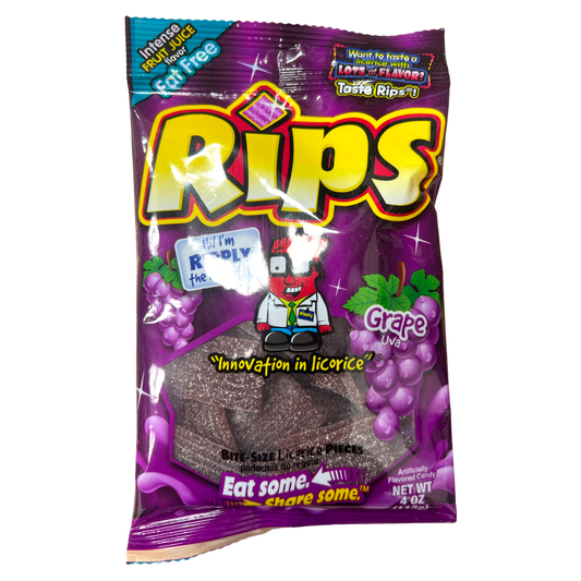 Rips Grape Flavoured Licorice Candy 113g