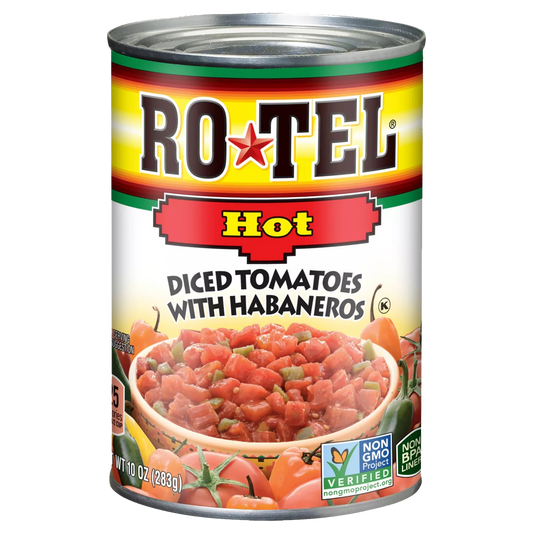 Ro-Tel Hot Diced Tomatoes with Habaneros 283g (Dented Tin)