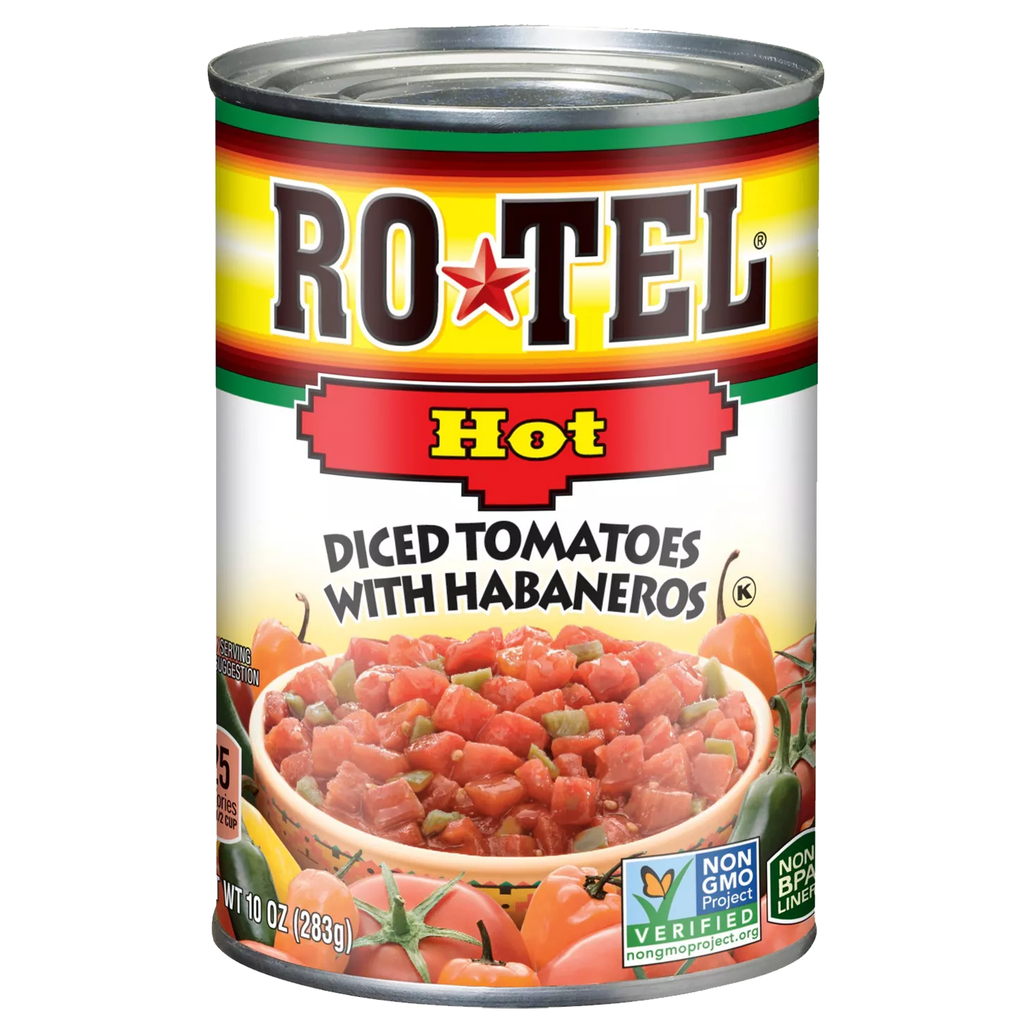 Ro-Tel Hot Diced Tomatoes with Habaneros 283g (Dented Tin)