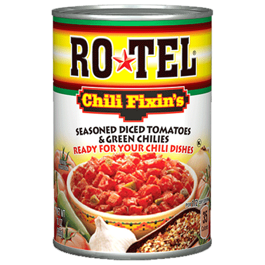 Ro-Tel Chilli Fixin's Diced Tomatoes & Green Chilies 283g (Pack of 6) (Best Before : 15 June 2025)