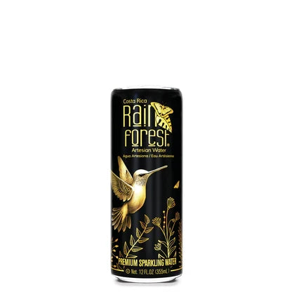RainForest Artesian Sparkling Water from Costa Rica, Can 355ml (Pack of 12)